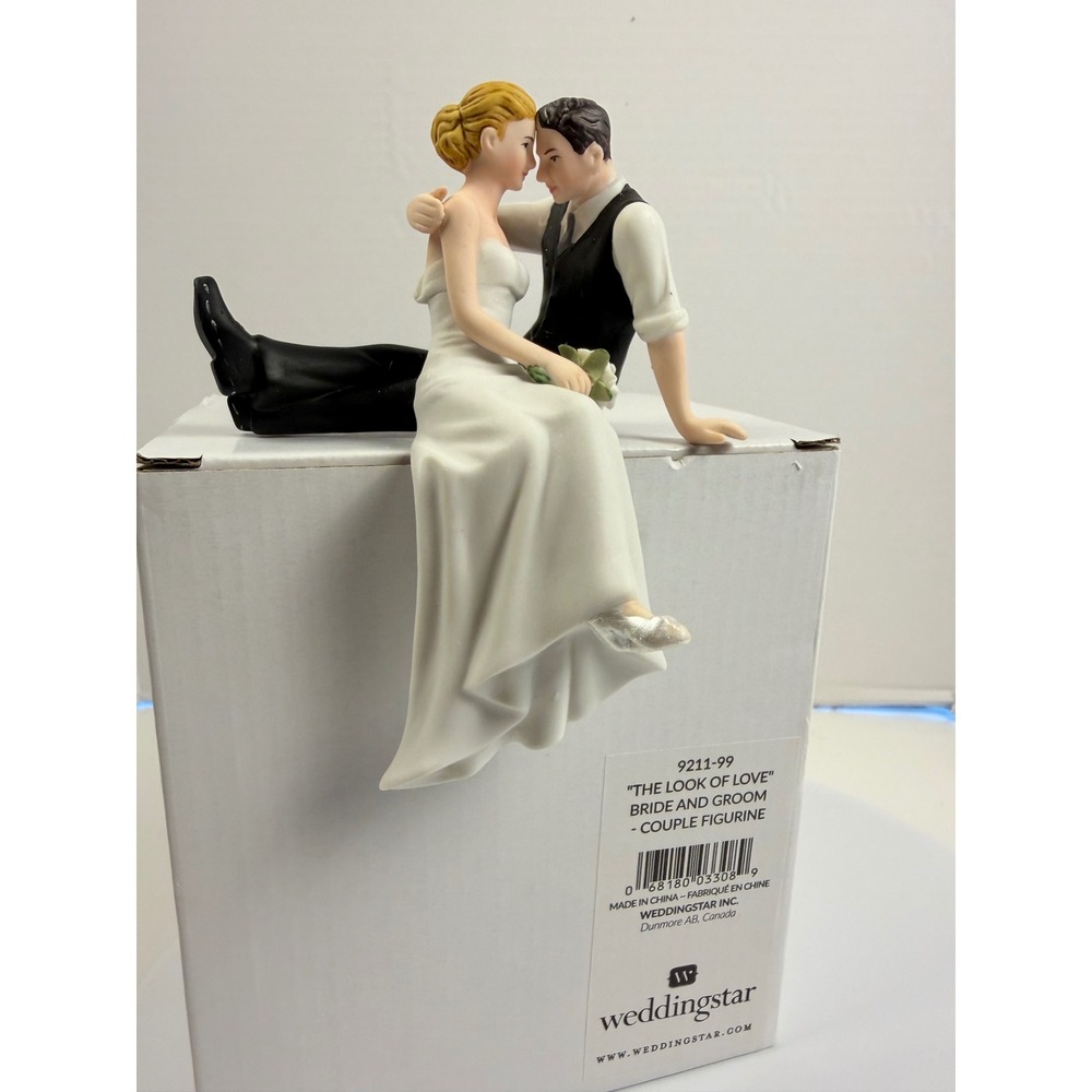 Weddingstar The Look of Love Bride and Groom Couple Figurine Edge of Cake Topper